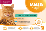 IAMS Delights Pouch Senior Land & Sea Collectie Gravy 12 x 85 gr