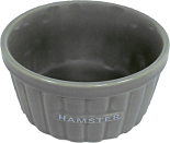 Hamster voerbak steen ribbel taupe 8 cm