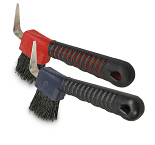 Softgrip hoevenkrabber met borstel Assorti