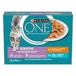 Purina One Kattenvoer Sensitive Kip & Tonijn 8 x 85 gr
