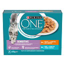 Purina One Kattenvoer Sensitive<br> Kip & Tonijn 8 x 85 gr