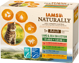IAMS Naturally kattenvoer Adult <br>Land & Sea 12 x 85 gr