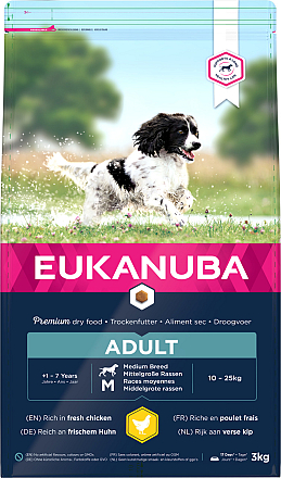 Eukanuba Hondenvoer Adult M Chicken 3 kg