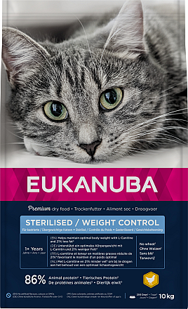 Eukanuba Kattenvoer Adult Sterilised/Weight Control Chicken 10 kg