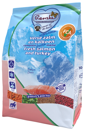 Renske hondenvoer Vers Ingevroren zalm & kalkoen 600 gr