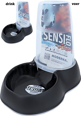 Moderna drink-/voersilo Sensi Flo 1.5 ltr zwart