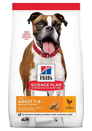 Hill's Science Plan Adult Light Medium kip 2,5 kg