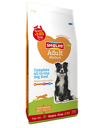 Smølke hondenvoer Adult Medium 12 + 3 kg