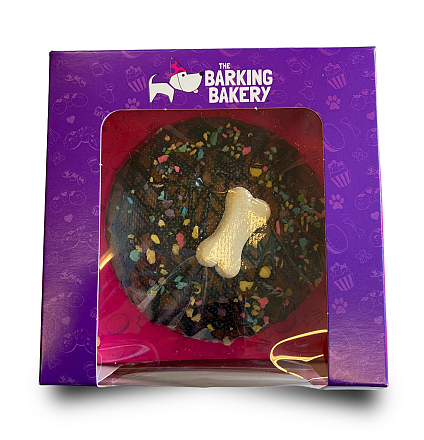 Barking Bakery Sparkling Carob Drizzle Lines Pawty Cake