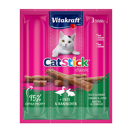 Vitakraft Cat Stick mini eend en konijn 18 gr