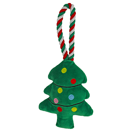 Hondenspeelgoed kerstboom met Flosstouw