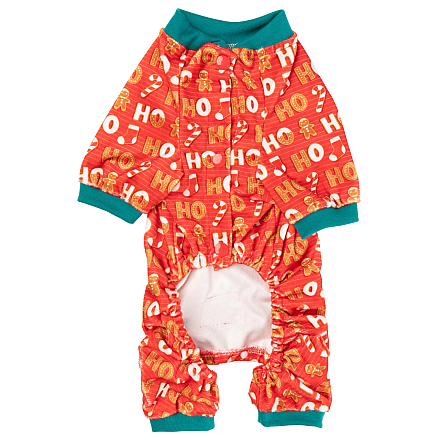 FuzzYard Pyjama Ho Ho Ho Gingerbread Red