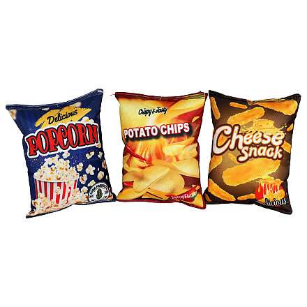 Hondenspeelgoed Zak Chips/Popcorn Piep en Kraak Assorti