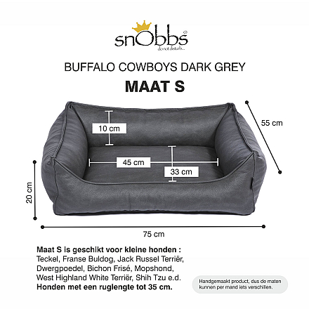 snObbs Orthopedische Hondenmand Buffalo Cowboys Dark Grey