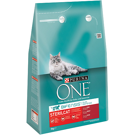 One kattenvoer Sterilcat rund en tarwe 3 kg
