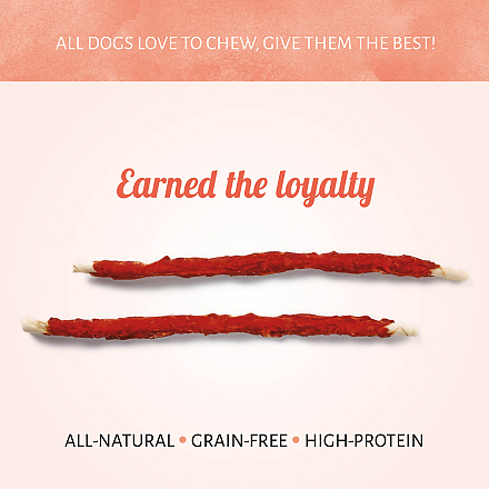 Antos Rawhide White Roll met Duck <br>46 cm 2 st