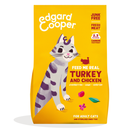 Edgard & Cooper kattenvoer Adult Kalkoen en Kip 325 gr