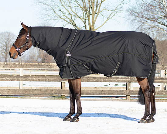 QHP Deken Combo Set Turnout - Onderdeken - Hals Zwart/Twist