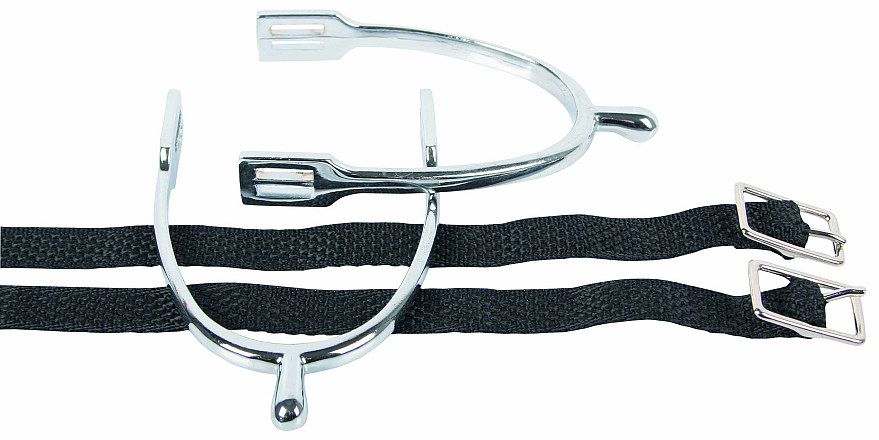 Harry's Horse Sporen knop verchroomd + riem D15